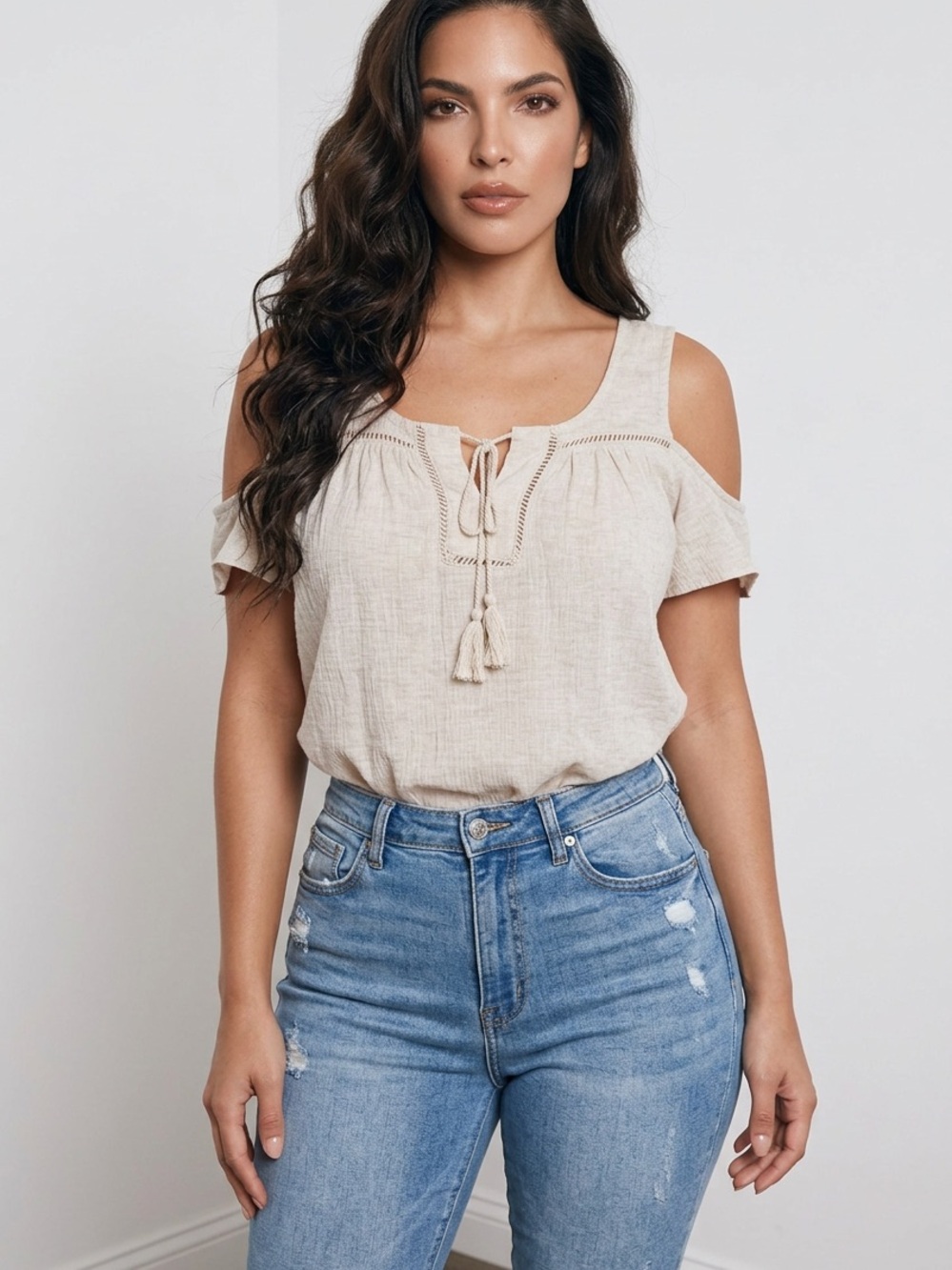 Pink Rose cold shoulder top size medium
